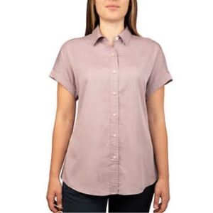 NWT Tilley 100% Tencel Button Down Top Dusty Purple Size Small